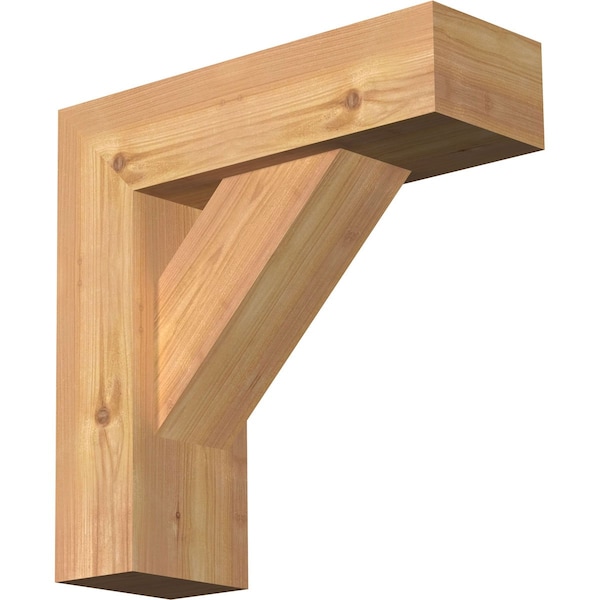 Ekena Millwork Traditional Block Smooth Bracket w/ Offset Brace, Western Red Cedar, 5 1/2"W x 16"D x 16"H BKT0604X16X16TRA05SWR - main